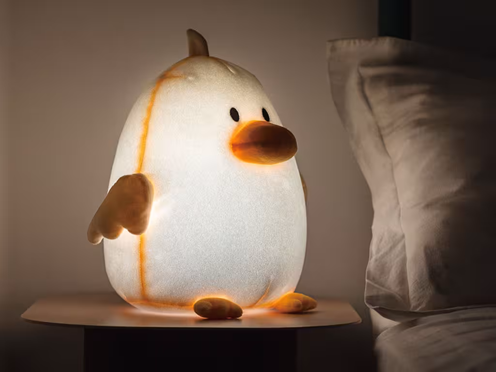 چراغ خواب فانتزی رومیزی اردک مخملی Plush Duck Soothing Night Light Children&amp;#39;s Warm