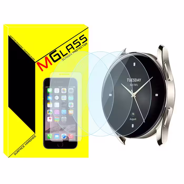 محافظ صفحه نمایش شیشه‌ای ام‌گلس مدل Glass-MG مناسب برای ساعت هوشمند شیائومی Watch S2 46mm بسته سه عددی | کالا برتری