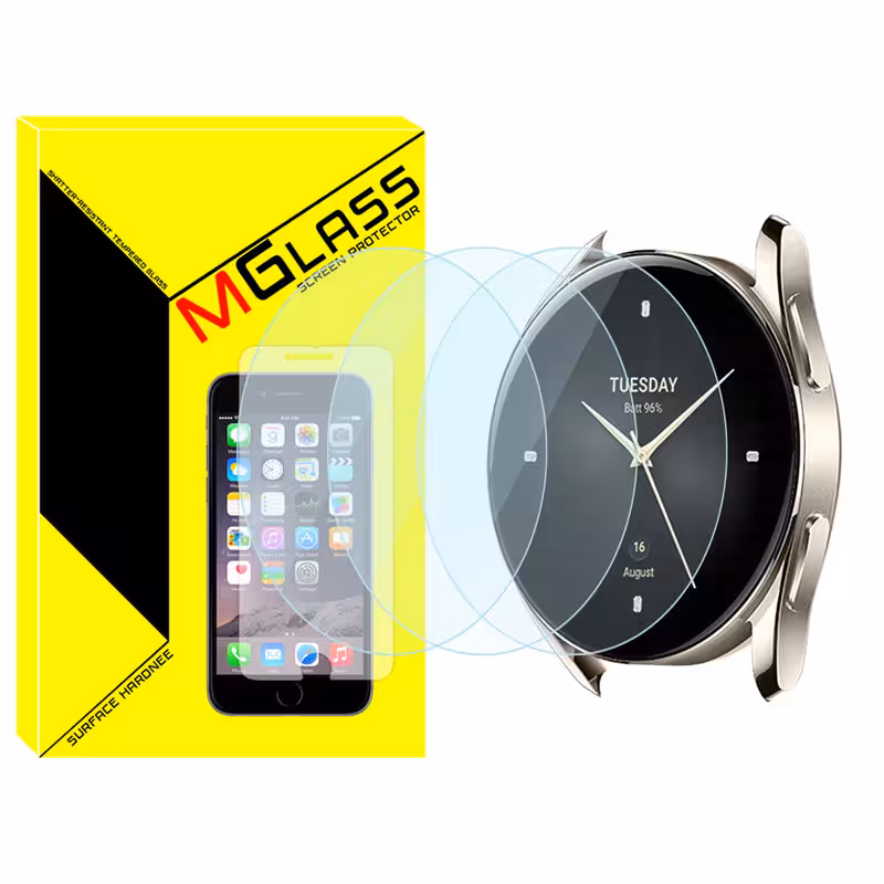 محافظ صفحه نمایش شیشه‌ای ام‌گلس مدل Glass-MG مناسب برای ساعت هوشمند شیائومی Watch S2 46mm بسته سه عددی | کالا برتری
