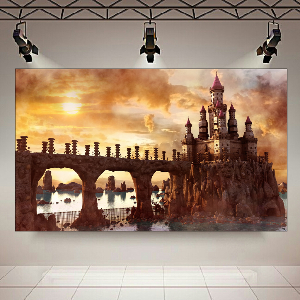 تابلو بوم طرح قلعه و غروب کد AR2612