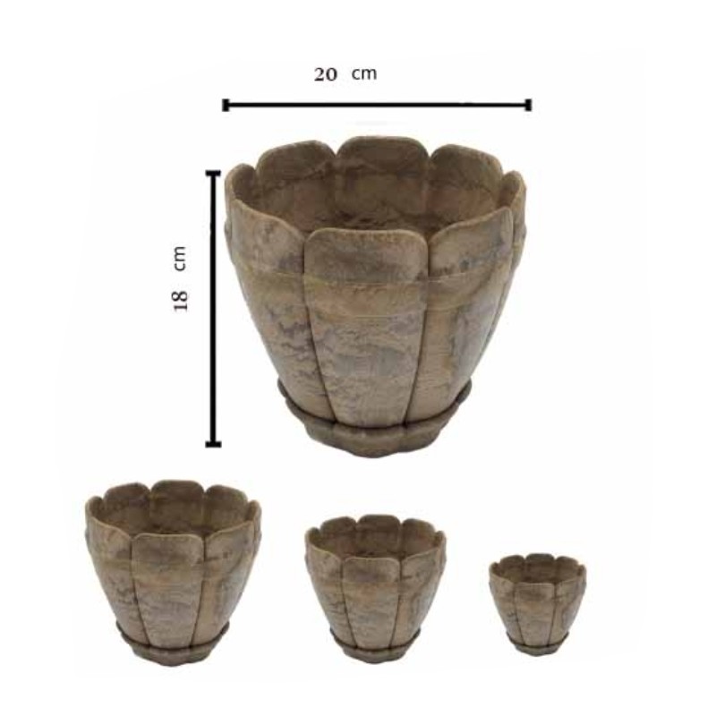 گلدان سایز 20 ( مدل چوب پلاستیک مقاوم  پک تکی  سایز 20 )