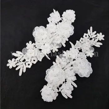 گل تزئینی جفتی سفید مدل 5