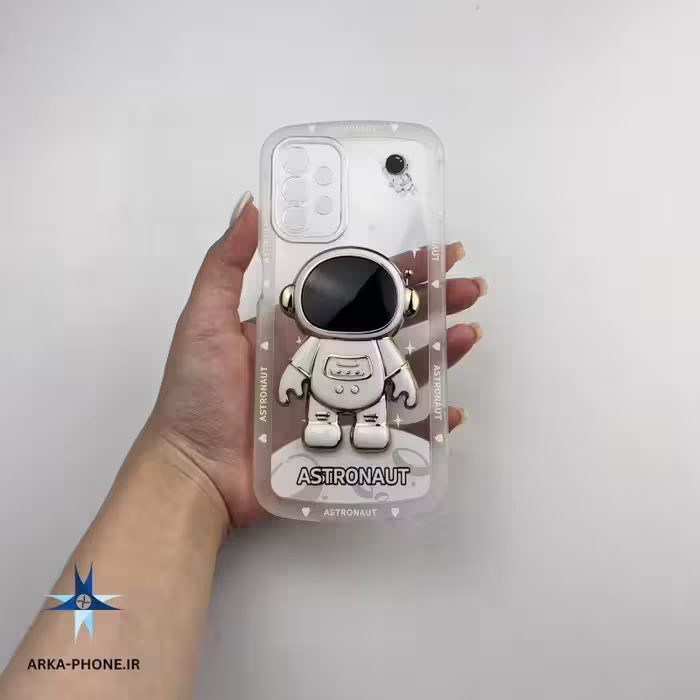 قاب گوشی Galaxy A72 4G سامسونگ طرح دار شفاف فضایی وپاپ سوکت فضانوردی   