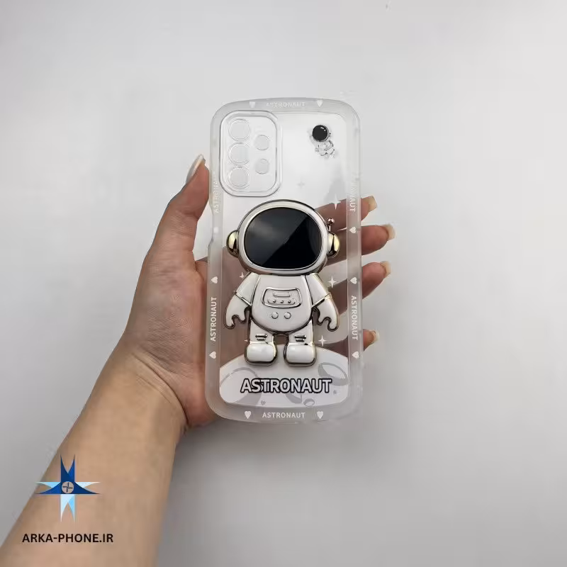 قاب گوشی Galaxy A72 4G سامسونگ طرح دار شفاف فضایی وپاپ سوکت فضانوردی   