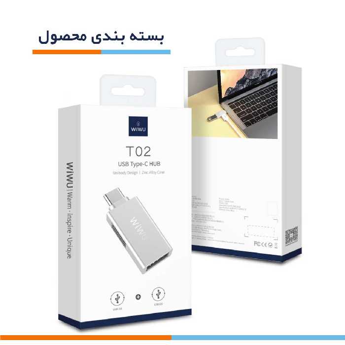 هاب 2 پورت USB-C ویوو مدل T02