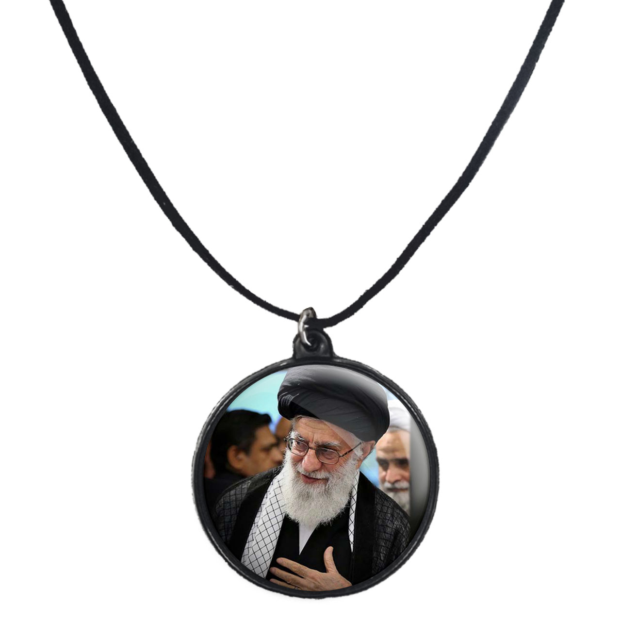 گردنبند پرمانه طرح تصویر آیت الله خامنه ای کد pmb.7302 مدل دو طرفه