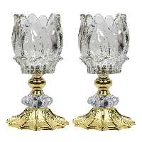 جاشمعی مدل لاله پایه ستاره ای کد 661  بسته 2 عددی