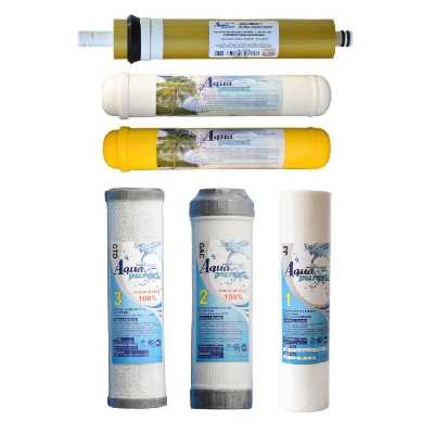 فیلتر دستگاه تصفیه آب آکوا پیورست مدل CZ 6030 RO NEW مجموعه 5 عددی به همراه فیلتر تصفیه مدل ممبران