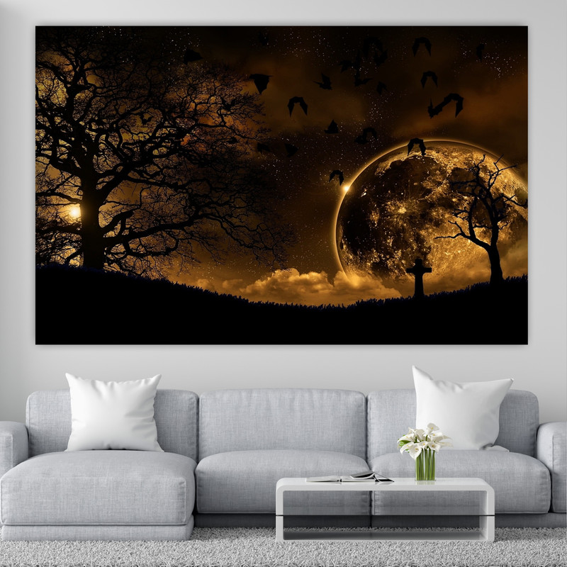 تابلو شاسی طرح طبیعت و ماه مدل عاشقانه کد SDB4824 | دنیای قاب