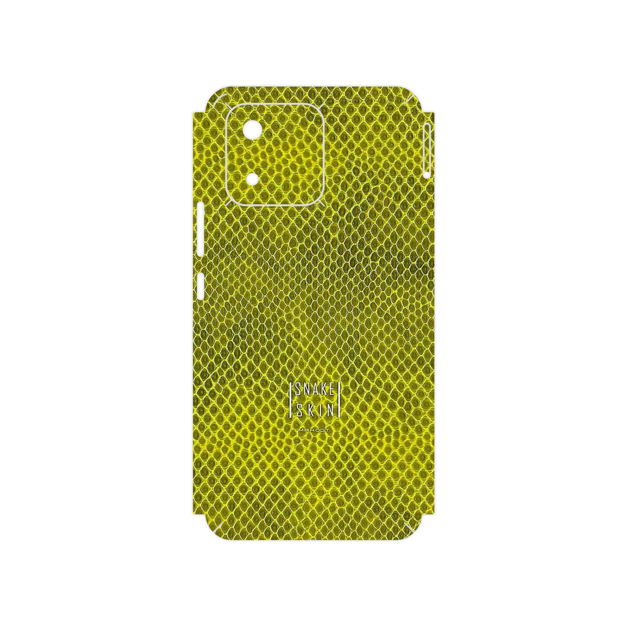 برچسب پوششی ماهوت مدل Yellow Snake Skin مناسب برای گوشی موبایل آنر X5