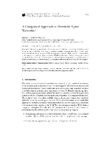 خرید و دانلود نسخه کامل کتاب A Categorical Approach to Threshold Agent Networks
