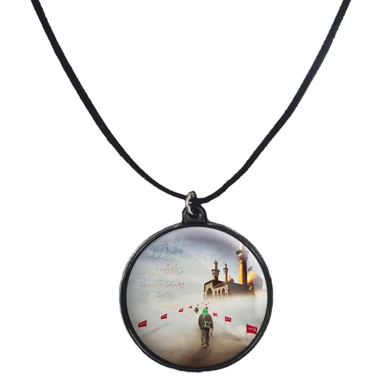 گردنبند پرمانه طرح امام حسین کد pmb.23551 مدل دو طرفه