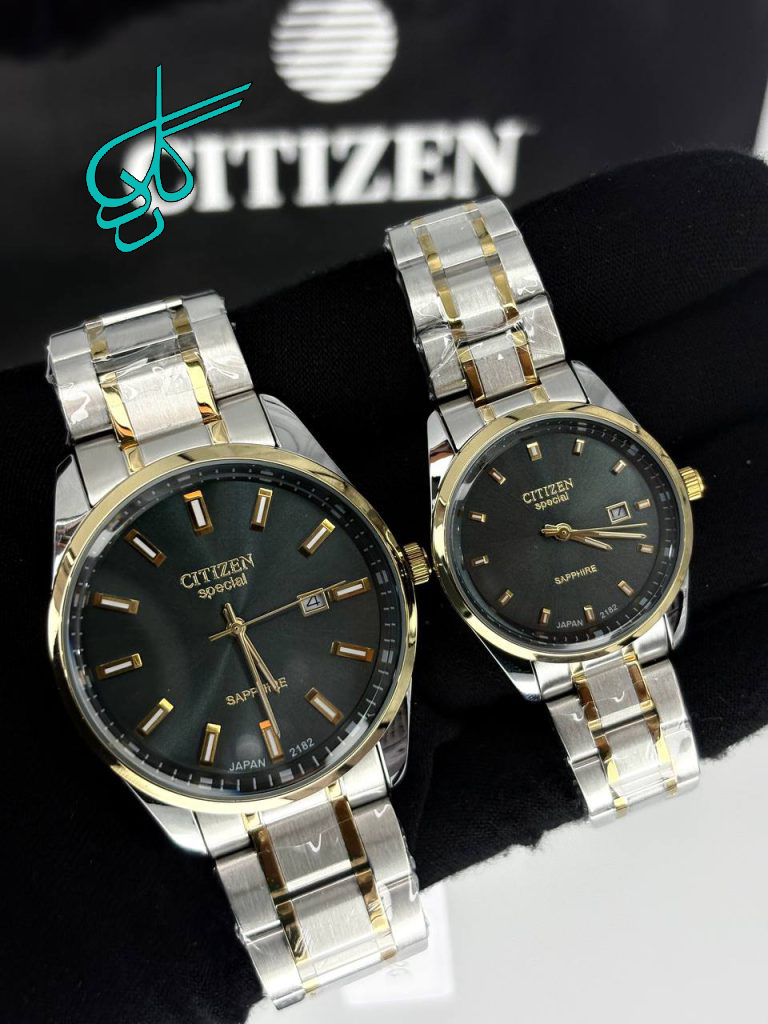 خرید ست ساعت زنانه و مردانه سیتیزن اسپشیال کلاسیک موتور ژاپن کیفیت عالی رنگ ثابت کد 2117025 - ردگل