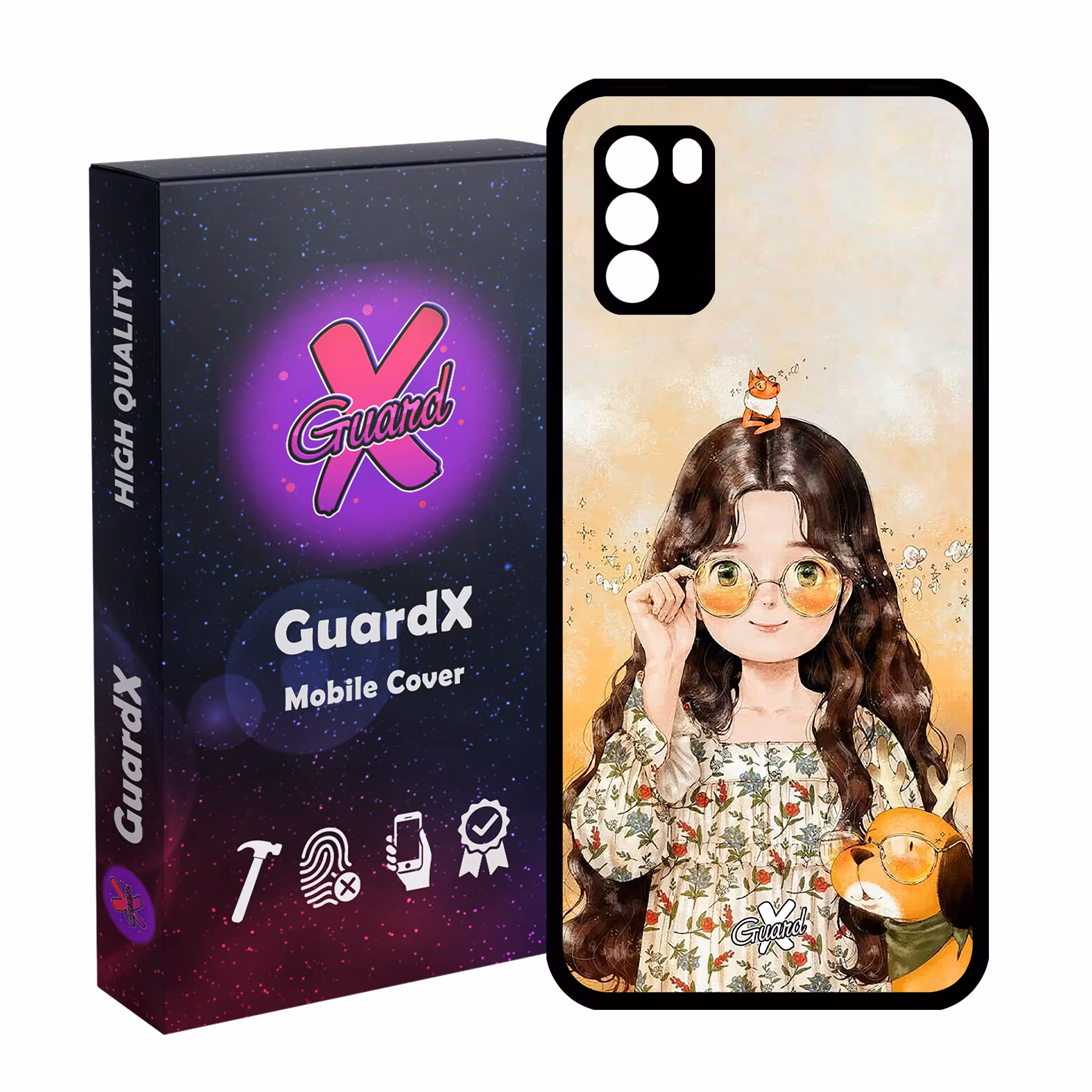 کاور گارد ایکس طرح Girl مدل Glass10253 مناسب برای گوشی موبایل شیائومی Poco M3