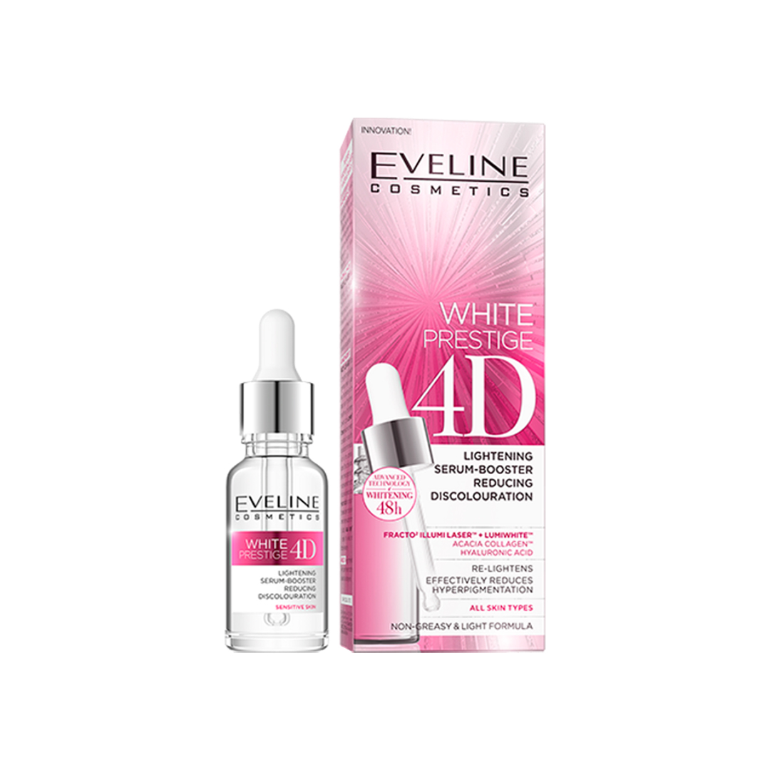 سرم روشن کننده اولاین (Eveline) مدل وایت پرستیژ 4D حجم 18 میلی لیتر