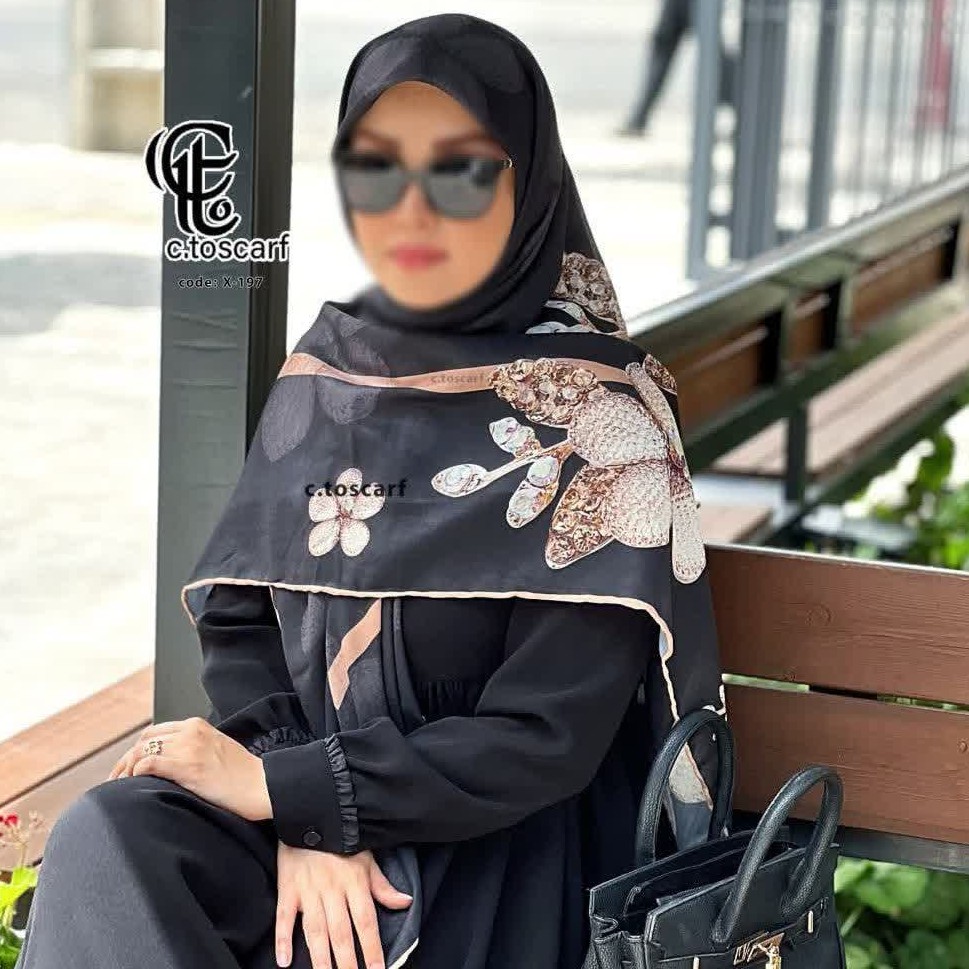 روسری طرح گل کریستالی،نخ کاستوم