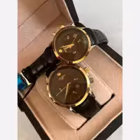 ساعت ست زنانه مردانه چرم بند فیکس  برند الگانس و سیتیزن طرح کرنو موتور ژاپن پشت واشر داره ضدآب تاریخ دار قیمت999تومان 