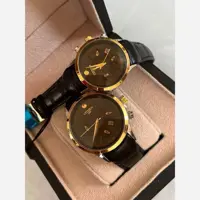 ساعت ست زنانه مردانه چرم بند فیکس  برند الگانس و سیتیزن طرح کرنو موتور ژاپن پشت واشر داره ضدآب تاریخ دار قیمت999تومان 