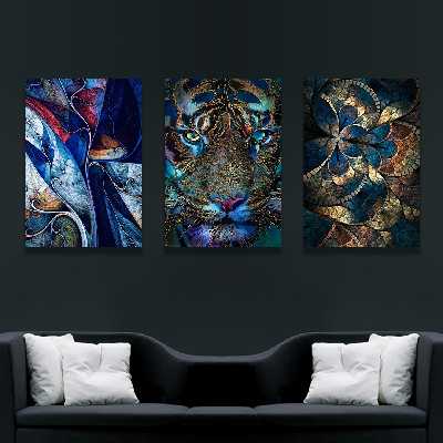 تابلو بوم مدل ببر وحشی کد VND-23 مجموعه سه عددی