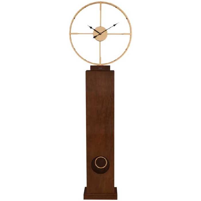 ساعت کنارسالنی چوبی-فلزی لوتوس کد محصول: WFC-MILFORD-14140-BROWN