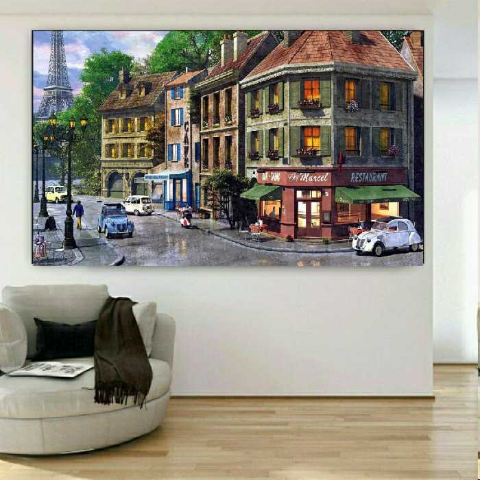  تابلو بوم طرح خیابان پاریس کدTB205