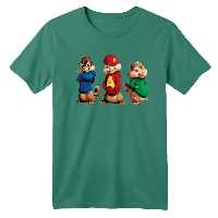 تی شرت آستین کوتاه بچگانه مدل آلوین و سنجاب ها کد 2 رنگ سبز سدری