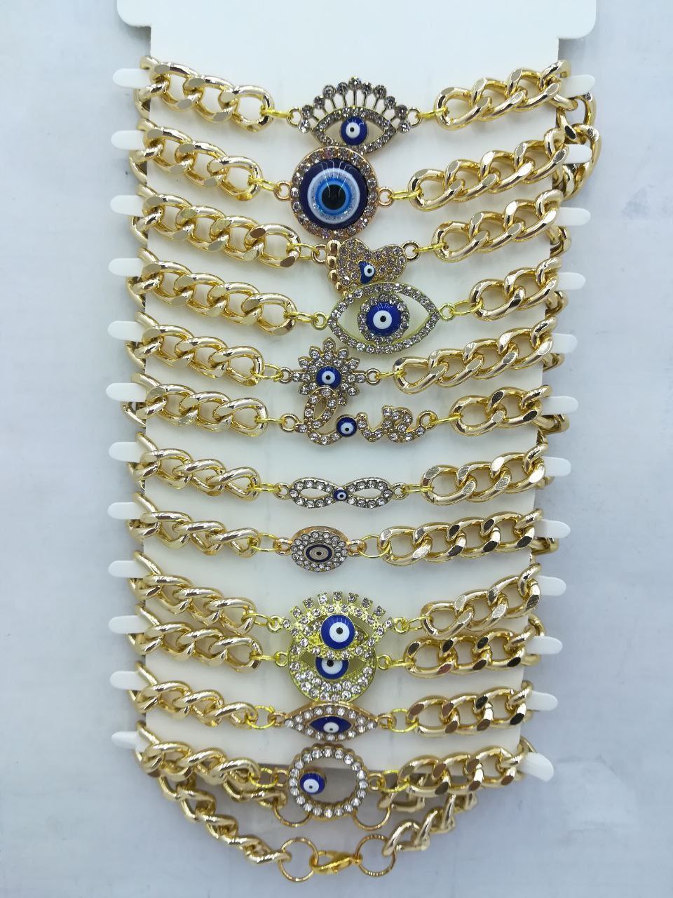 دستبند کارتیر چشم و نظر نگین دار