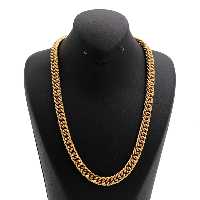 زنجیر مردانه استیل بافت 9 میل طلایی 72650