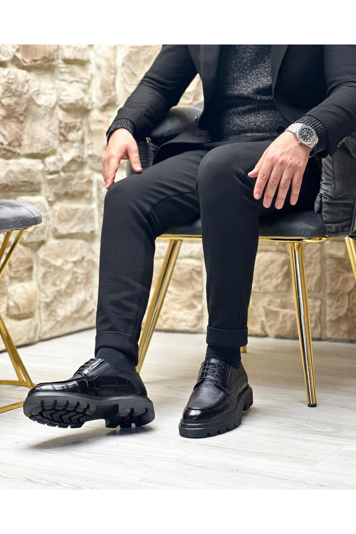 کفش های کژوال مشکی مردانه BOLT 0791 &#039;S اورجینال ByItallanoshoes