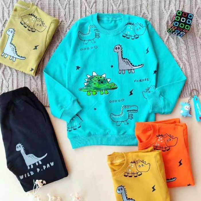 ست بلوز شلوار اسپرت طرح  دایناسور کیفیت سوپر پنبه اعلا در سایزهای 40-45 ارسال رایگان