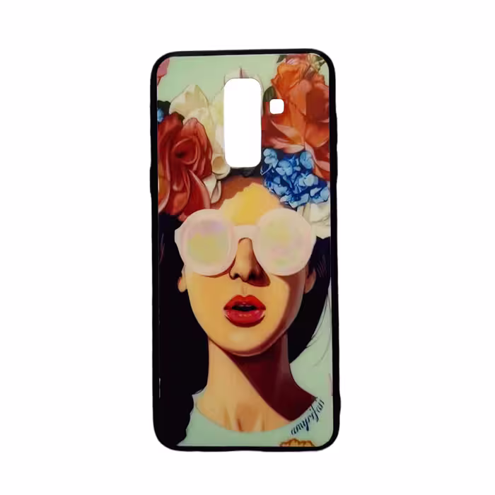 کاور طرح پشت شیشه ای کد j8 مناسب برای گوشی موبایل سامسونگ galaxy A6 plus /J8