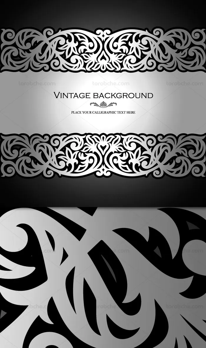 وکتور طرح بکگراند با نقش و نگار سنتی و رنگ نقره ای | گرافیک با طعم تربچه