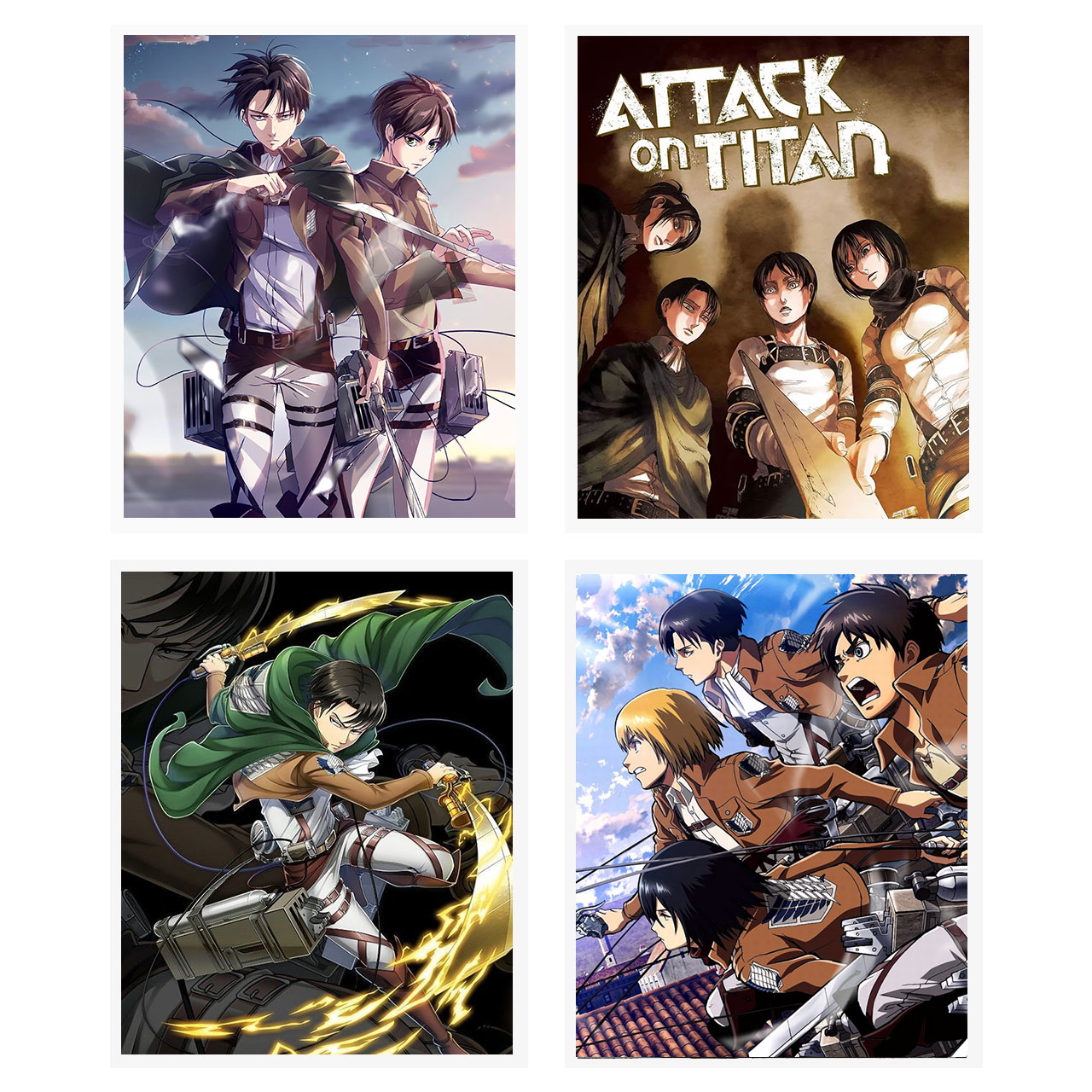 آویز تزیینی طرح انیمه مدل Attack On Titan2 مجموعه 4 عددی