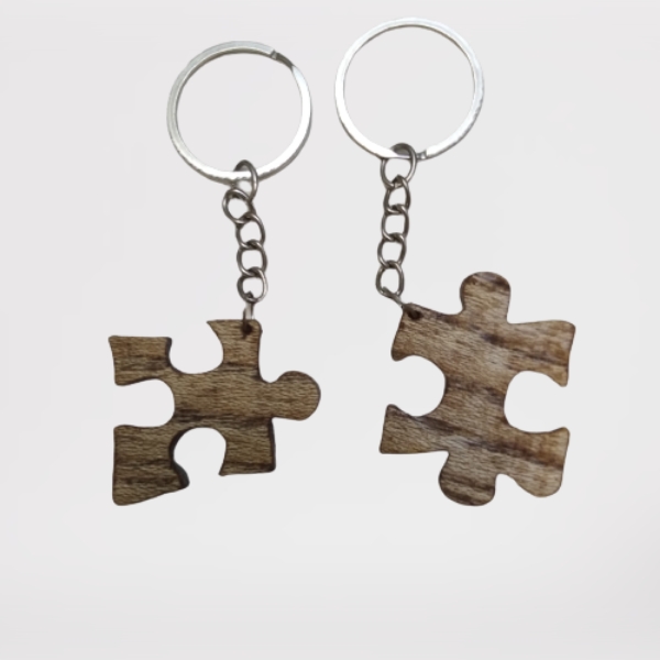جاکلیدی مدل چوبی طرح پازل مجموعه 2 عددی