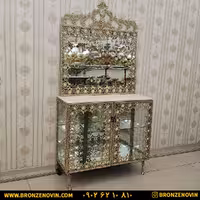 آینه کنسول برنزی مدل آفتابگردان مستیطیل کد 7590