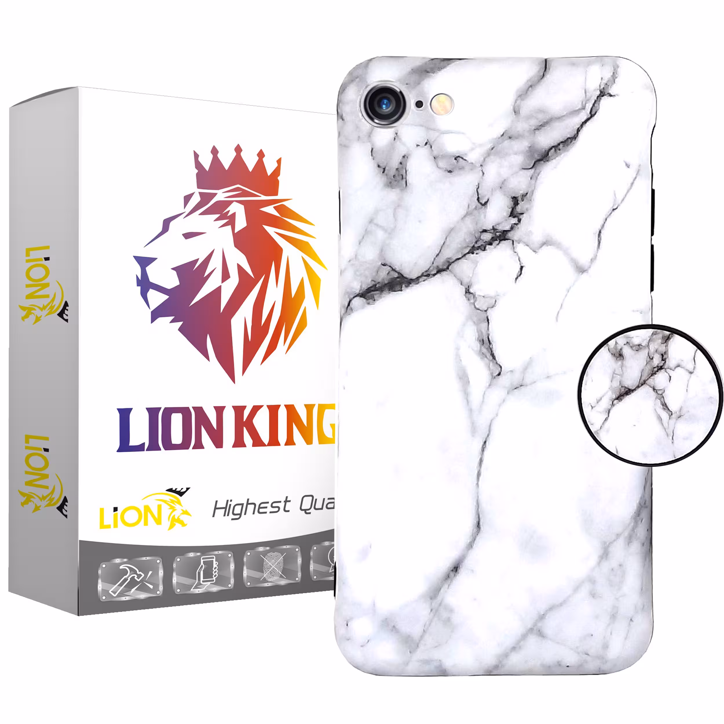 کاور لاین کینگ مدل stone مناسب برای گوشی موبایل اپل iPhone 7 8 به همراه پایه نگهدارنده