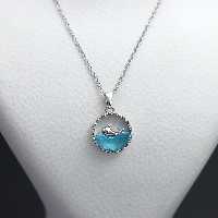 گردنبند دخترانه نقره ای طرح دریا دلفین 73919