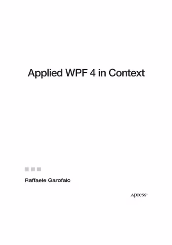 خرید و دانلود نسخه کامل کتاب Applied WPF 4 in Context