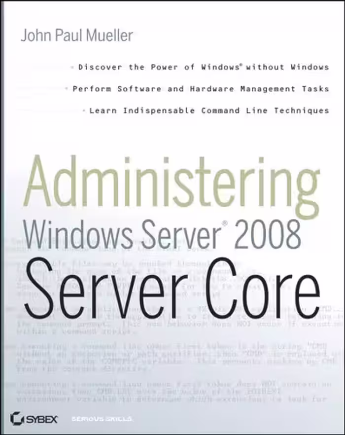 خرید و دانلود نسخه کامل کتاب Administering Windows Server 2008 Server Core