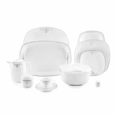 سرویس غذاخوری 98 پارچه چینی زرین ایران سری کواترو مدل مونت کارلو درجه عالی