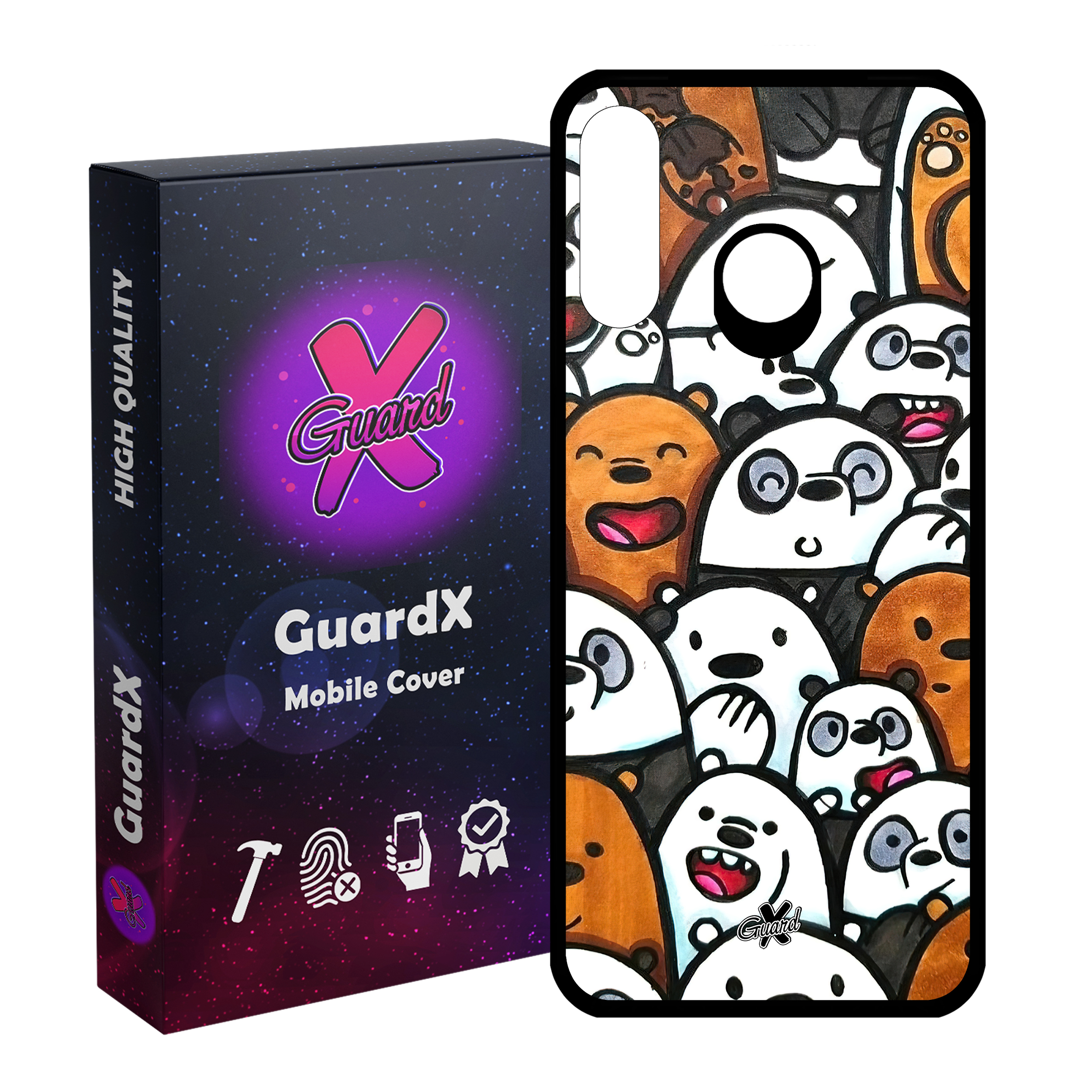 کاور گارد ایکس طرح خرس های کله فندقی مدل Glass10555 مناسب برای گوشی موبایل هوآوی P30 Lite/Nova 4E