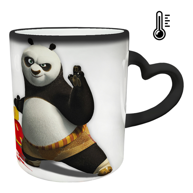 ماگ حرارتی مدل دسته قلبی طرح پاندا کونگ فو کار کد 79