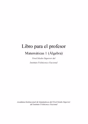 خرید و دانلود نسخه کامل کتاب Álgebra para nivel medio superior (guía para el profesor) Spanish