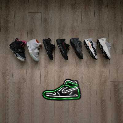 چراغ دیواری نئون دیزاین مدل Shoes-BL_GR