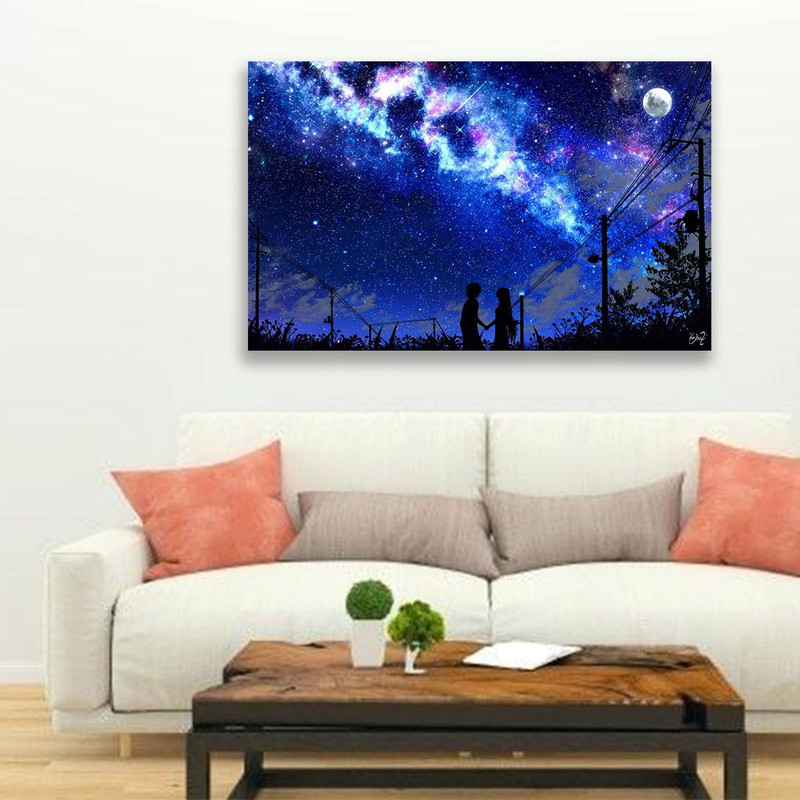 تابلو شاسی طرح عاشقانه مهتابی کد 715 | دنیای قاب