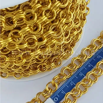 زنجیر دو لایه طلایی درشت