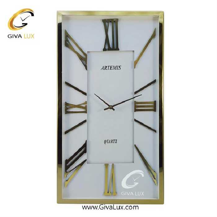ساعت دیواری اورجینال آرتمیس آلیاژ فلزی طلایی| کد رفرنس 20007، مدل: 2028GoldWhite