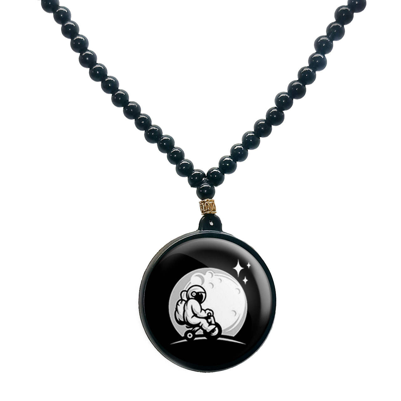 گردنبند پرمانه طرح فضانورد کد pmd.10335 مدل دو طرفه