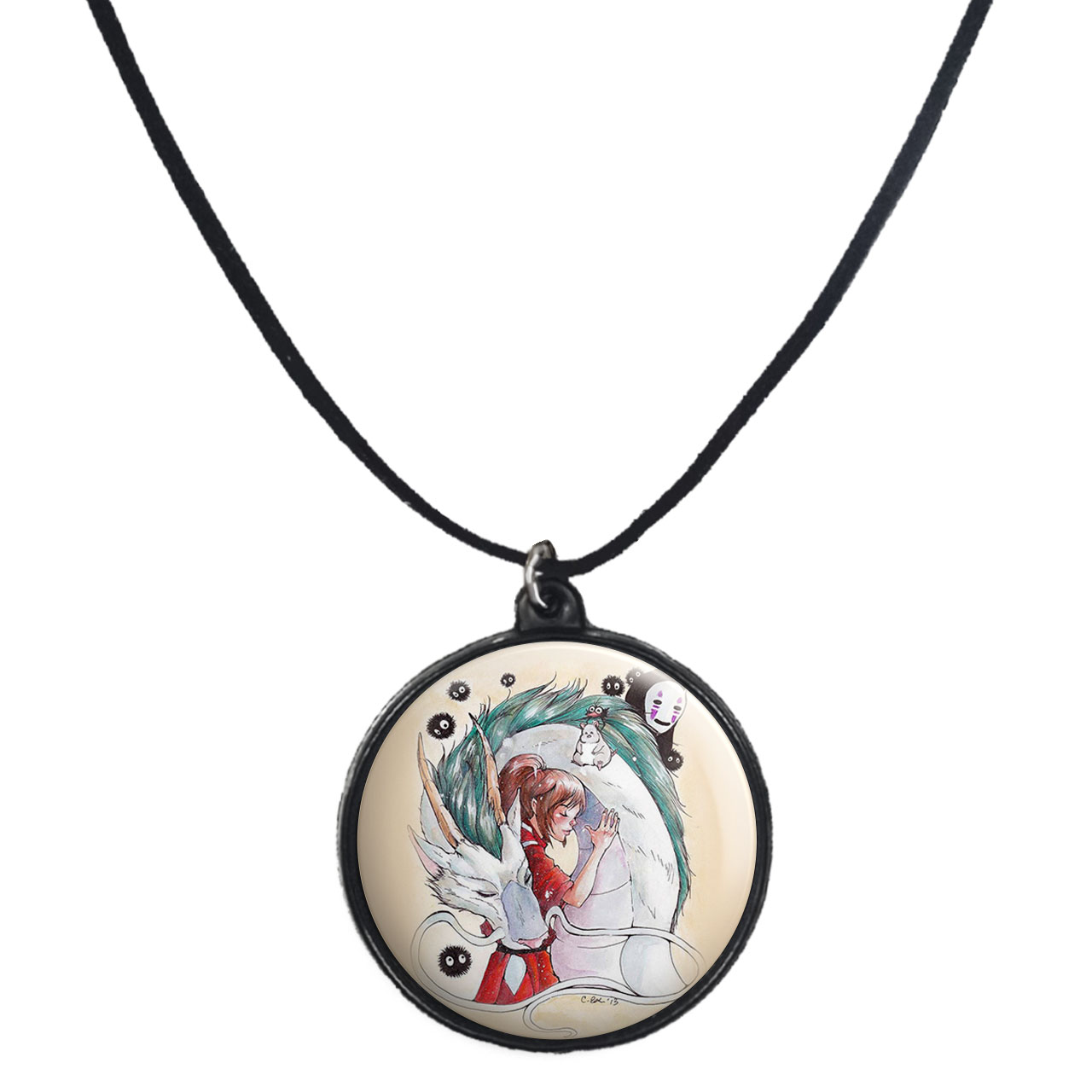 گردنبند پرمانه طرح Spirited Away کد pmb.25625 مدل دو طرفه