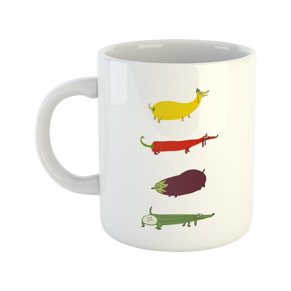 ماگ طرح حیوانات مدل سگ گیاهی D3